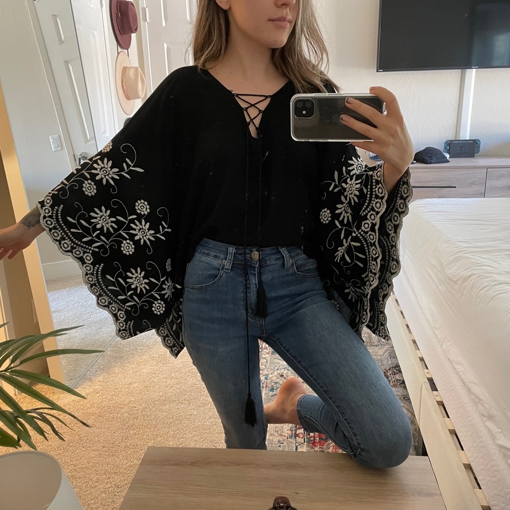 Black Floral Top